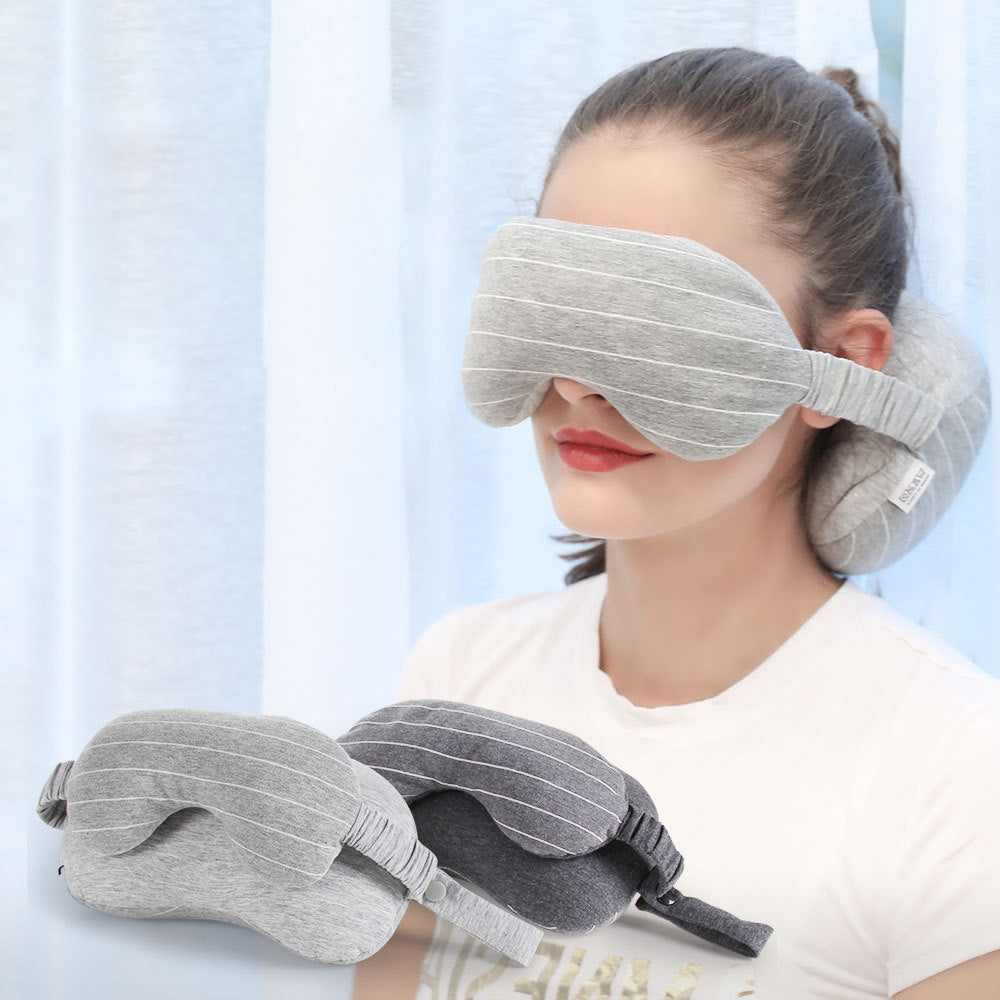 Car neck pillow u-shaped pillow with eye mask two-in-one particle neck pillow nap pillow rest pillow
