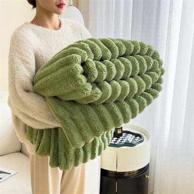 Luxury Rabbit Plush Blanket Thick & Warm Sofa Throw