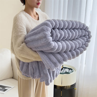 Luxury Rabbit Plush Blanket Thick & Warm Sofa Throw
