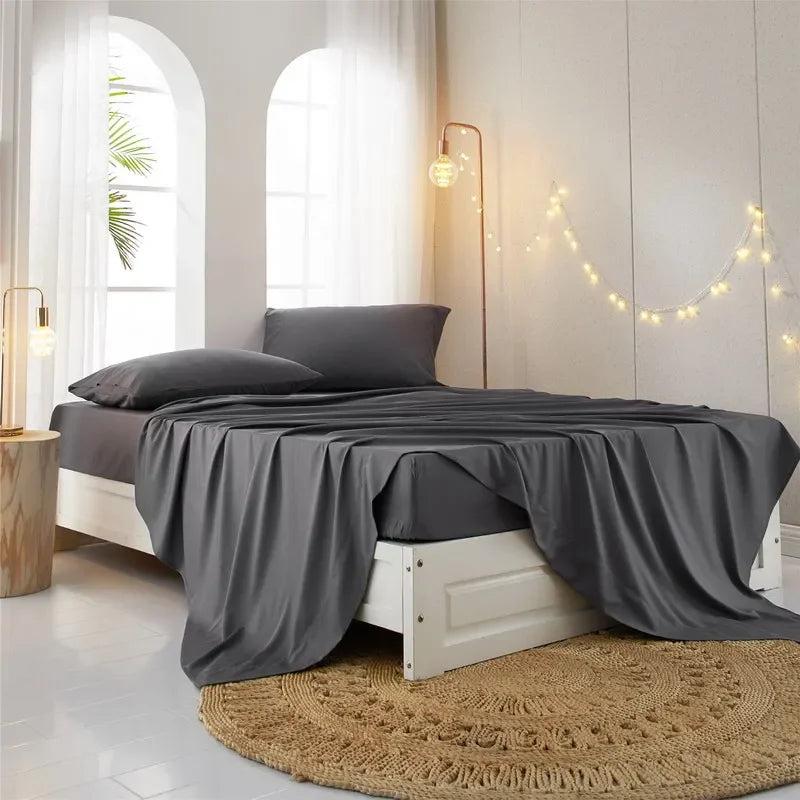 Bamboo Fiber Bedding Set – Cooling 4-Piece with Fitted Sheet & Pillowcases